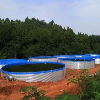 鍍鋅板水池圓形鐵桶蓄水池 草魚對蝦帆布養(yǎng)殖池 帆布水池魚池